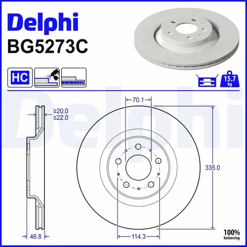 Brzdový kotúč BG5273C /DELPHI/