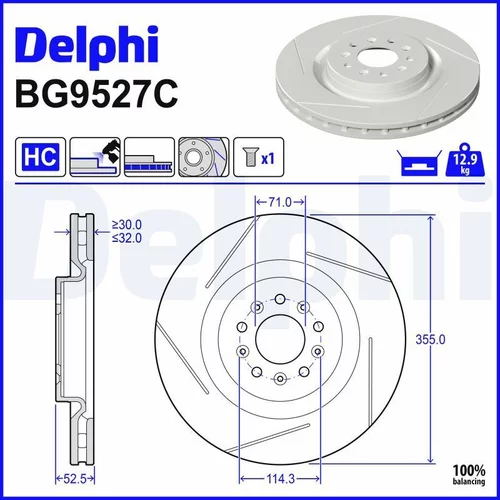 Brzdový kotúč DELPHI BG9527C