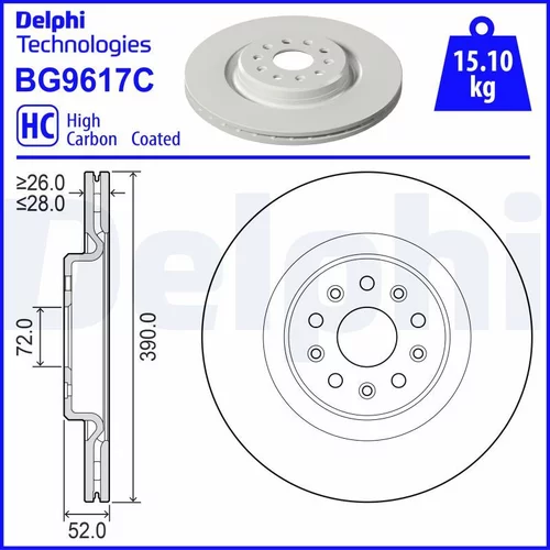 Brzdový kotúč DELPHI BG9617C