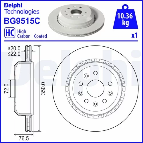 Brzdový kotúč DELPHI BG9515C