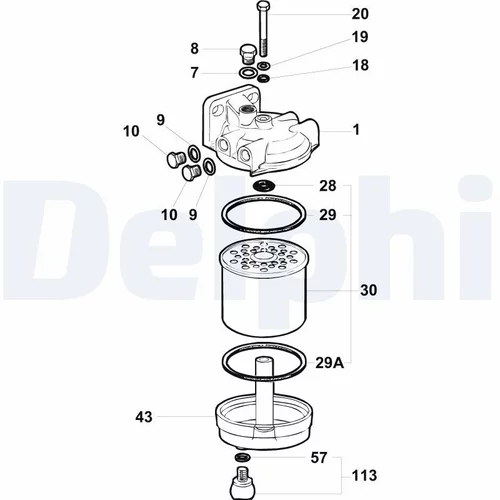 Palivový filter DELPHI 5836B710