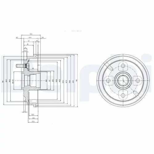 Brzdový bubon BF518 /DELPHI/ - obr. 1