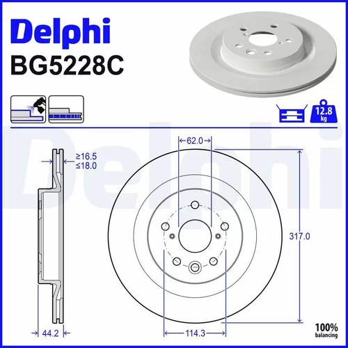 Brzdový kotúč DELPHI BG5228C