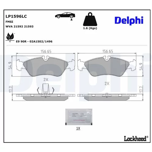Sada brzdových platničiek kotúčovej brzdy DELPHI LP1596LC