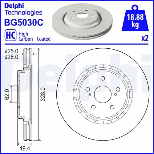Brzdový kotúč DELPHI BG5030C
