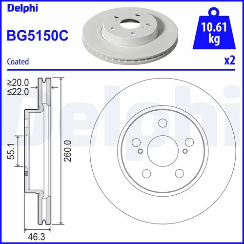 Brzdový kotúč DELPHI BG5150C