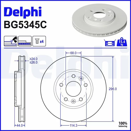 Brzdový kotúč DELPHI BG5345C