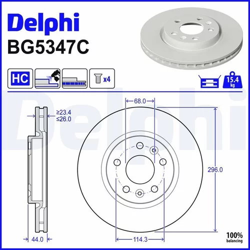 Brzdový kotúč DELPHI BG5347C