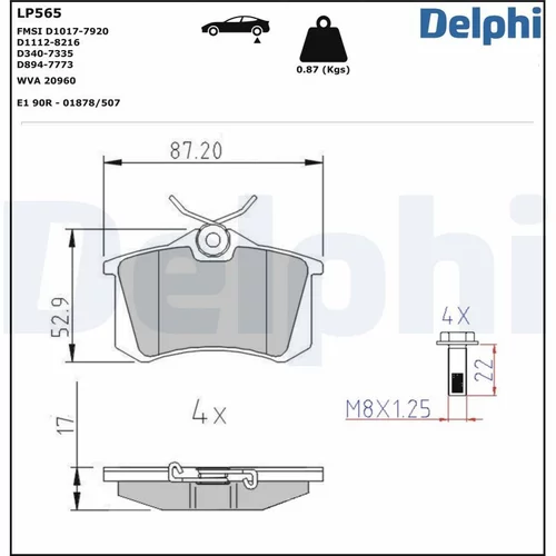 Sada brzdových platničiek kotúčovej brzdy LP565 /DELPHI/ - obr. 1