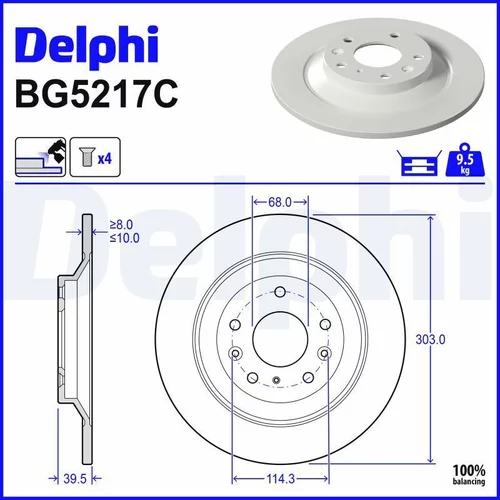 Brzdový kotúč DELPHI BG5217C