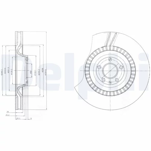 Brzdový kotúč DELPHI BG9065C