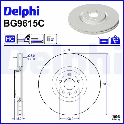 Brzdový kotúč DELPHI BG9651C