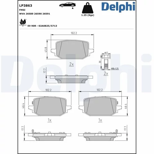Sada brzdových platničiek kotúčovej brzdy LP3863 /DELPHI/ - obr. 1