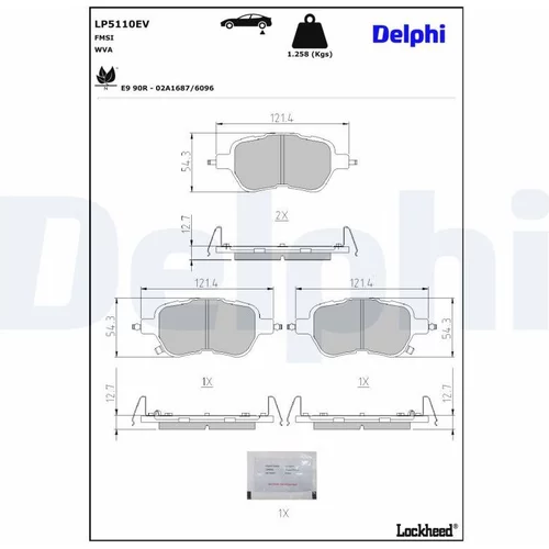 Sada brzdových platničiek kotúčovej brzdy DELPHI LP5110EV