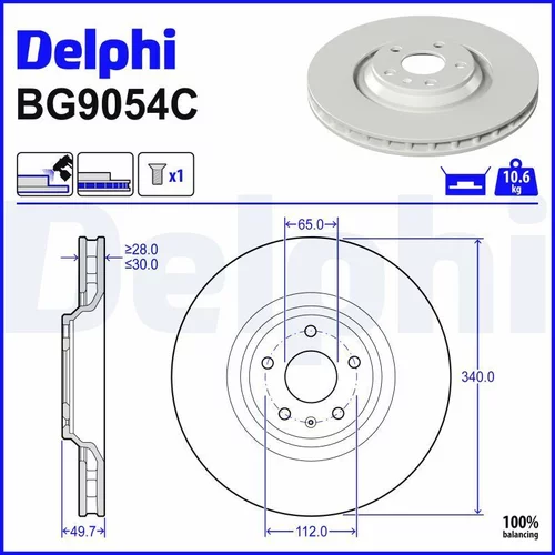 Brzdový kotúč DELPHI BG9054C