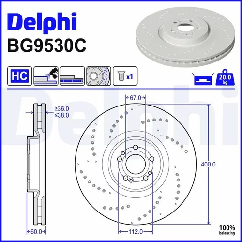 Brzdový kotúč DELPHI BG9530C