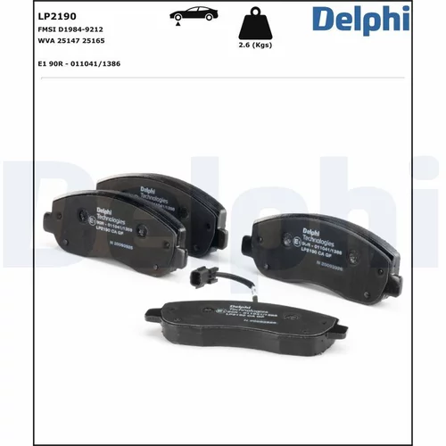Sada brzdových platničiek kotúčovej brzdy LP2190 /DELPHI/ - obr. 2