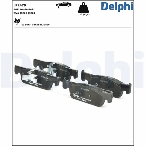 Sada brzdových platničiek kotúčovej brzdy LP2479 /DELPHI/ - obr. 2