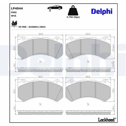 Sada brzdových platničiek kotúčovej brzdy DELPHI LP4044
