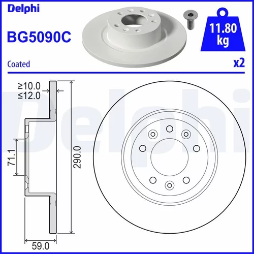 Brzdový kotúč BG5090C /DELPHI/
