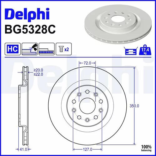 Brzdový kotúč DELPHI BG5328C