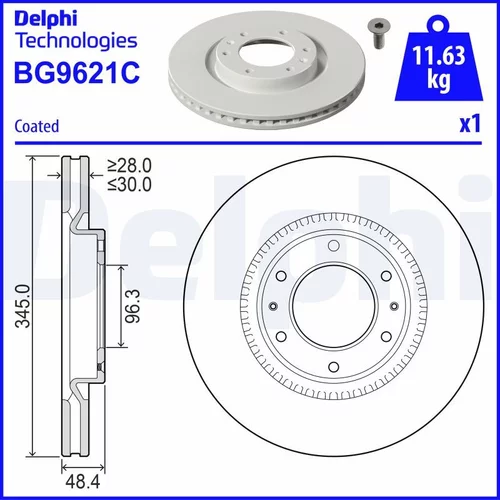 Brzdový kotúč DELPHI BG9621C