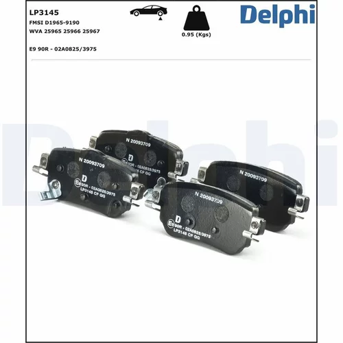 Sada brzdových platničiek kotúčovej brzdy LP3145 /DELPHI/ - obr. 2