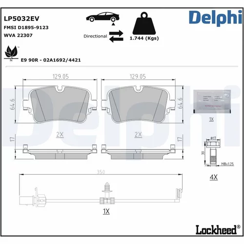 Sada brzdových platničiek kotúčovej brzdy LP5032EV /DELPHI/ - obr. 1