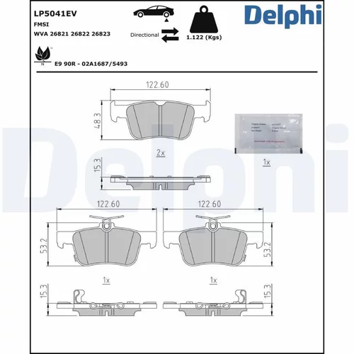 Sada brzdových platničiek kotúčovej brzdy LP5041EV /DELPHI/ - obr. 1