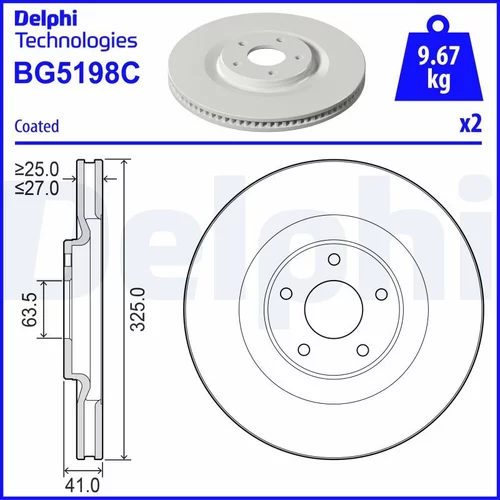 Brzdový kotúč BG5198C /DELPHI/