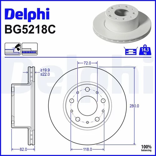 Brzdový kotúč BG5218C /DELPHI/