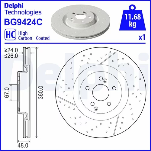 Brzdový kotúč DELPHI BG9424C