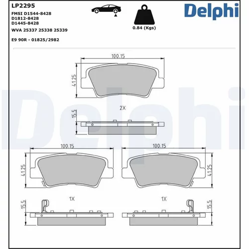 Sada brzdových platničiek kotúčovej brzdy LP2295 /DELPHI/ - obr. 1