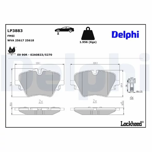 Sada brzdových platničiek kotúčovej brzdy LP3883 /DELPHI/ - obr. 1