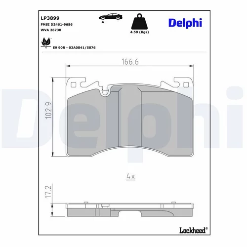 Sada brzdových platničiek kotúčovej brzdy LP3899 /DELPHI/ - obr. 1
