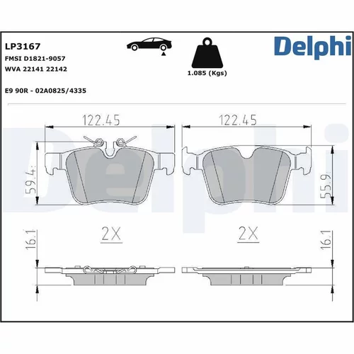 Sada brzdových platničiek kotúčovej brzdy LP3167 /DELPHI/ - obr. 1