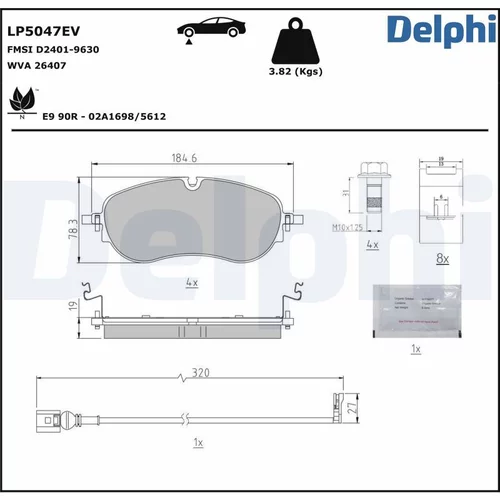 Sada brzdových platničiek kotúčovej brzdy LP5047EV /DELPHI/ - obr. 1