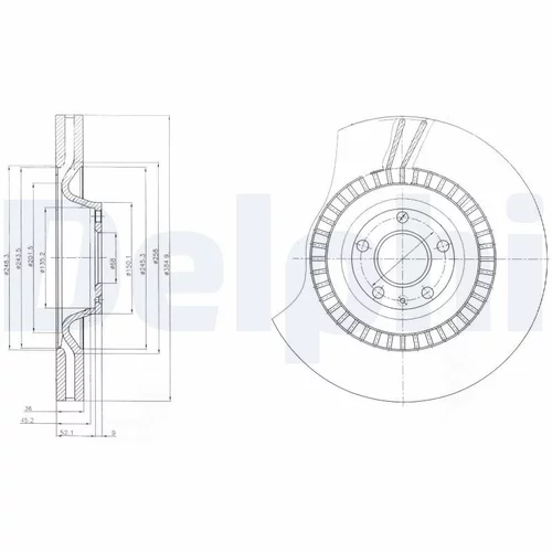 Brzdový kotúč DELPHI BG9065