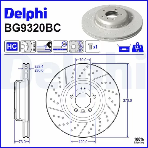 Brzdový kotúč DELPHI BG9320BC