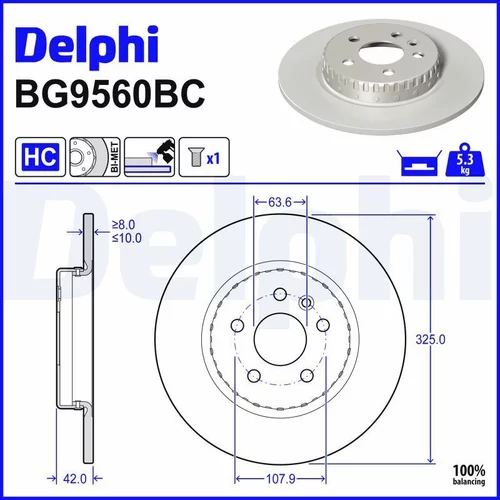 Brzdový kotúč DELPHI BG9560BC