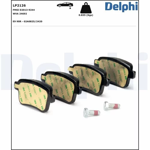 Sada brzdových platničiek kotúčovej brzdy LP2126 /DELPHI/ - obr. 3