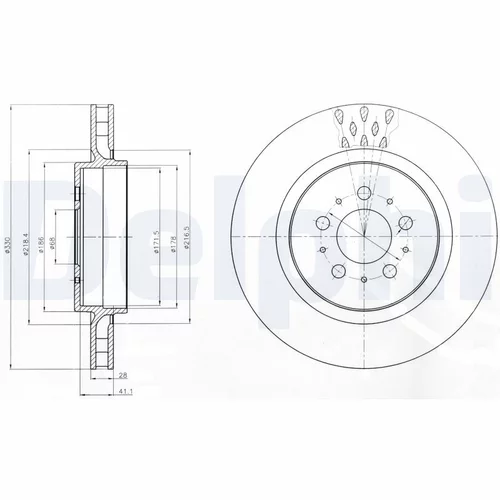 Brzdový kotúč DELPHI BG4306C
