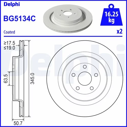 Brzdový kotúč DELPHI BG5134C