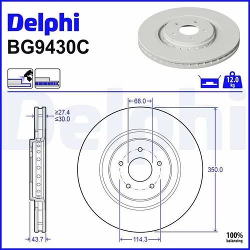 Brzdový kotúč BG9430C /DELPHI/
