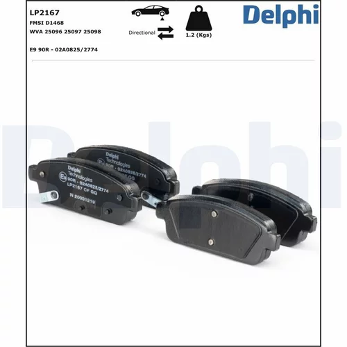 Sada brzdových platničiek kotúčovej brzdy LP2167 /DELPHI/ - obr. 3