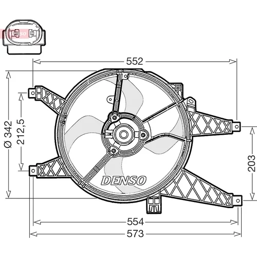 Ventilátor chladenia motora DENSO DER23006