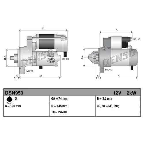 Štartér DSN950 /DENSO/ - obr. 3