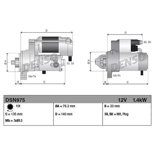 Štartér DSN975 /DENSO/ - obr. 2