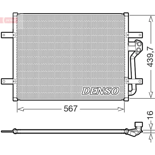 Kondenzátor klimatizácie DENSO DCN32035