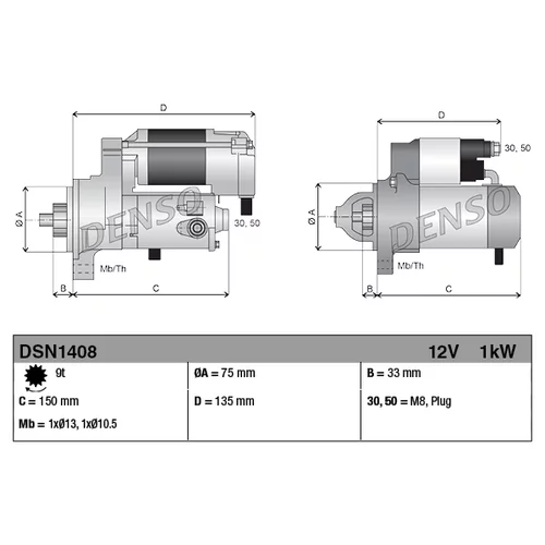 Štartér DSN1408 /DENSO/ - obr. 3